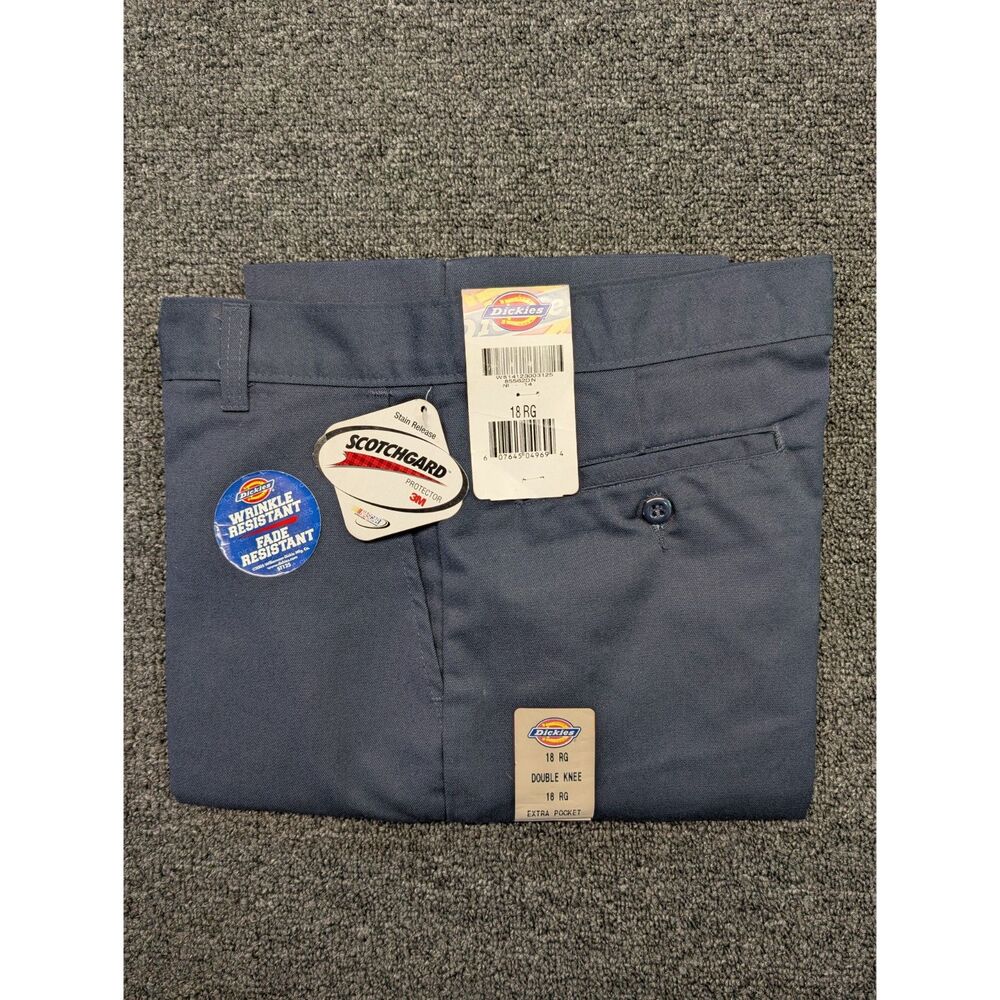 Dickies Women's 18 RG Work Pants Navy Blue Original Fit Scotchgard